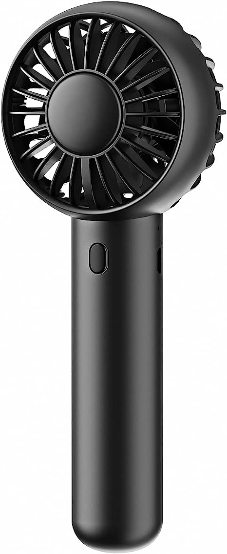 Mini Portable Fan, Dual Motors Powerful Handheld Fan, Cute Design 3 Speed Personal Small Desk Fan with Base, Lightweight Makeup USB Rechargeable Fan for Stylish Girl Women Men Indoor Outdoor